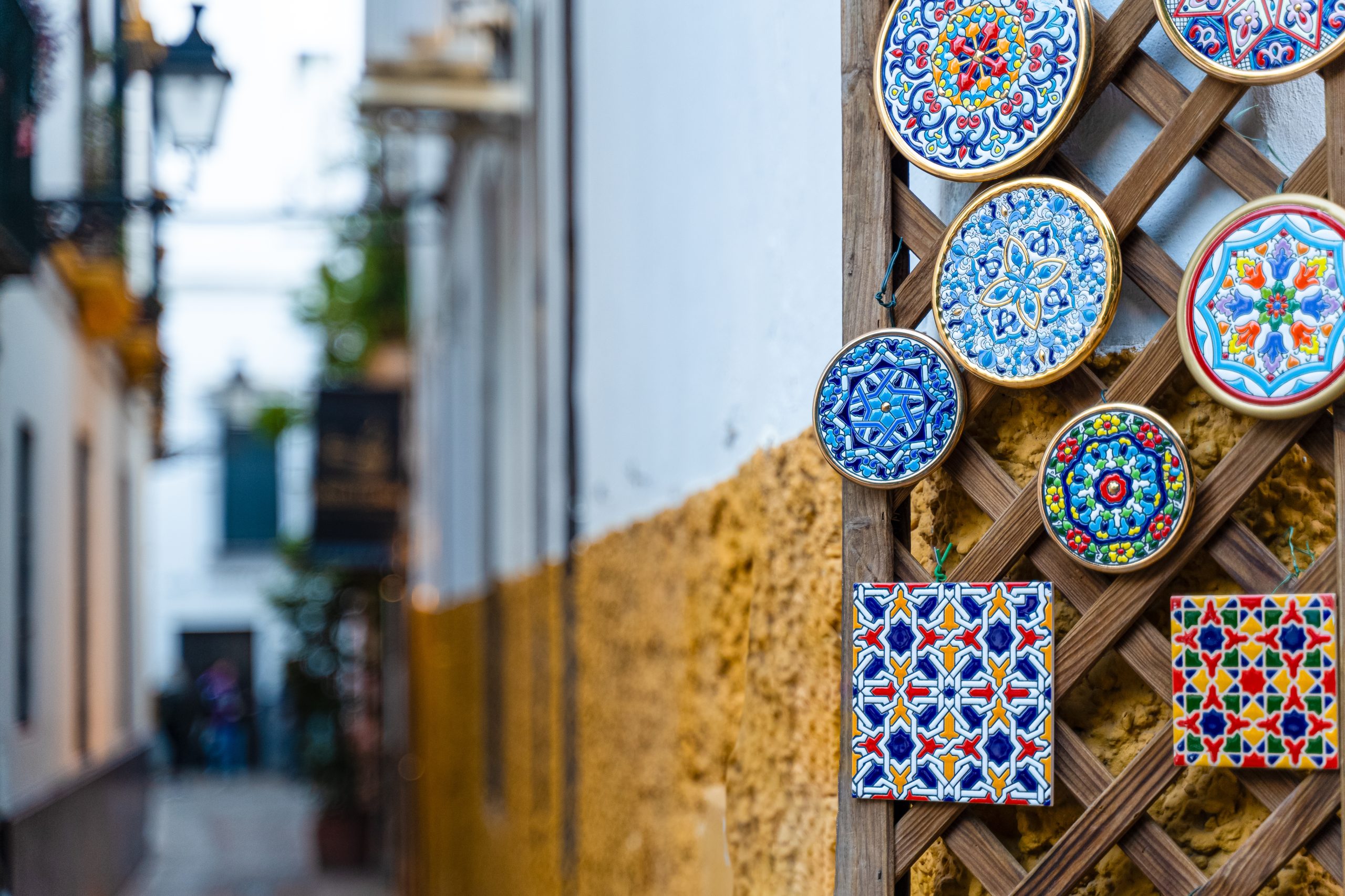 Ceramic,Tiles,Hanging,On,A,Door,In,The,Old,Neighborhood